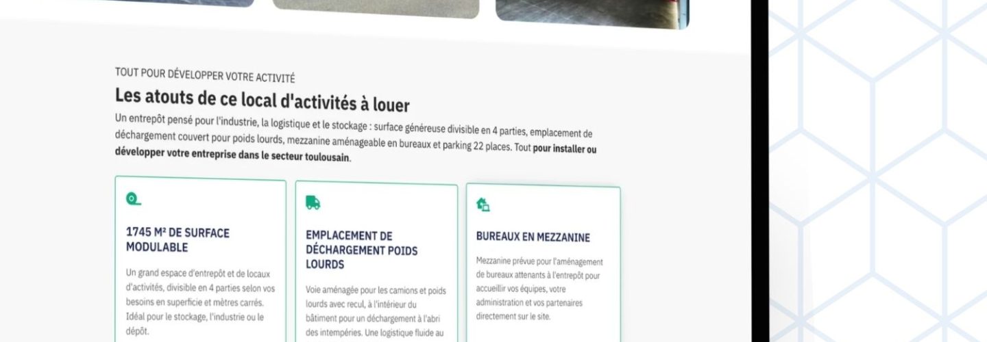 Visuel d'un site internet sur un ordinateur